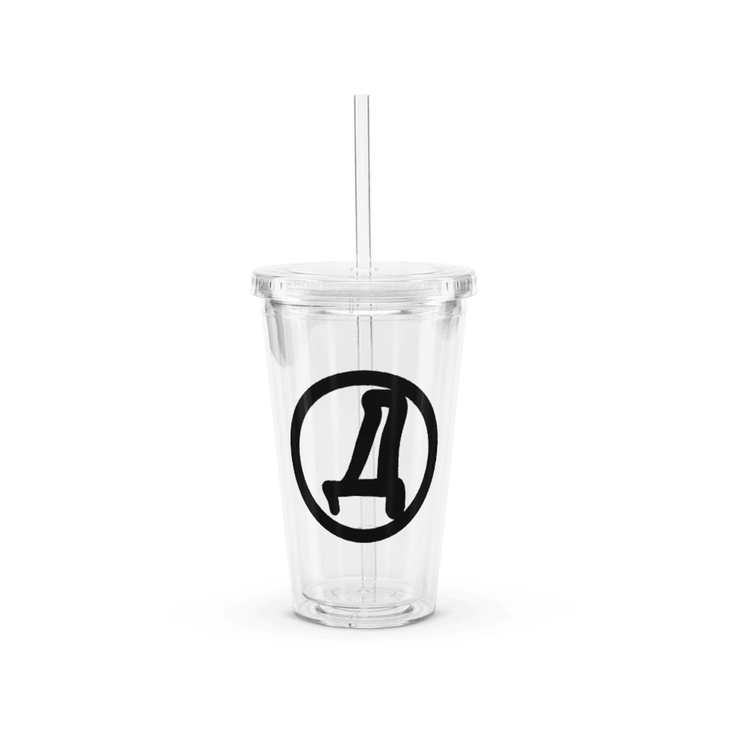 BIG D-logo cup with straw